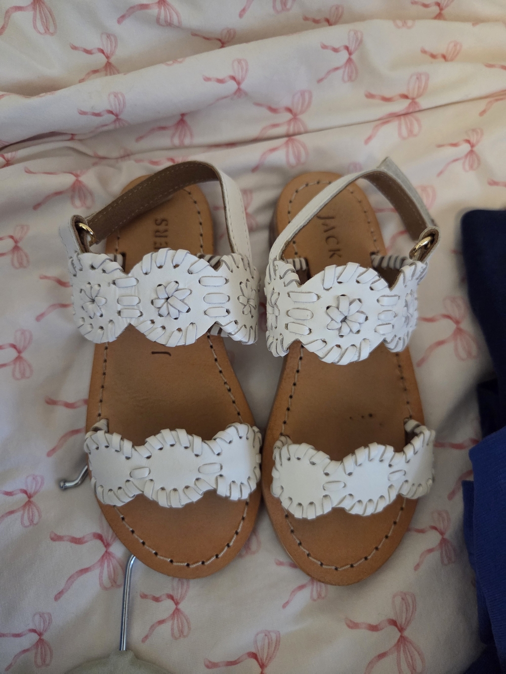 Jack Rogers Girls White Leather Sandals